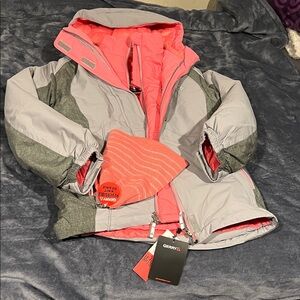 Gerry Weber Kids Two-Tone Gray and Coral Puffer Jacket